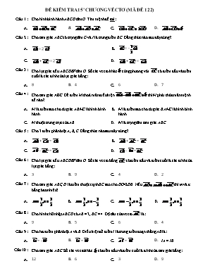Đề kiểm tra 15 phút chương véctơ (mã đề 122)